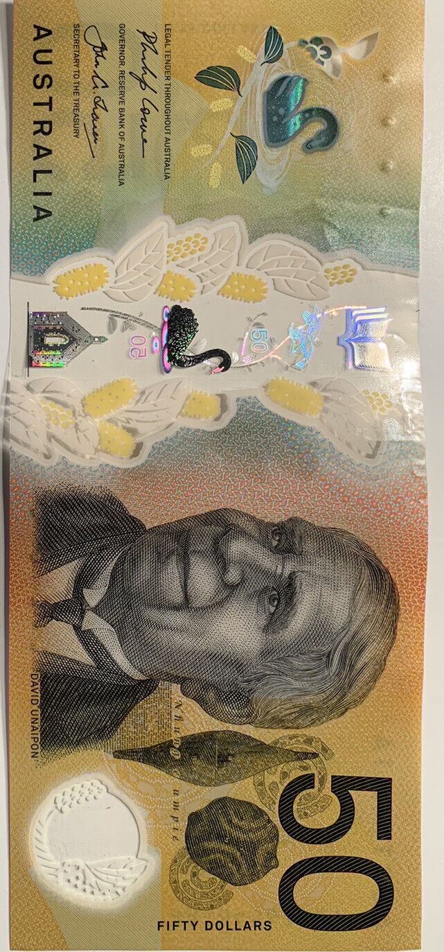 50 dollar note australia 2018 First Prefix AA