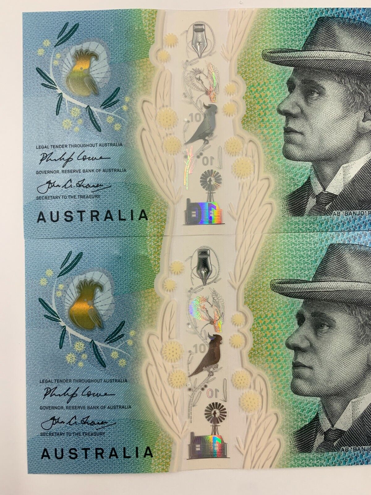 ✨10 dollar note Australian 2017 UNC AB Serial Pair✨
