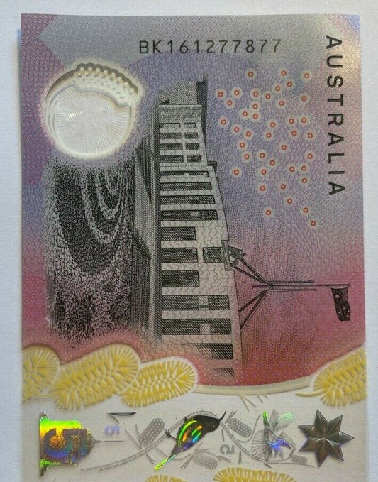 5 dollar note australia 2016 "77877" RADAR Serial