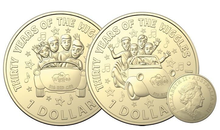 2021 $1 Mint The NEW Wiggles Uncoloured One Dollar Coin from The Wiggles Set