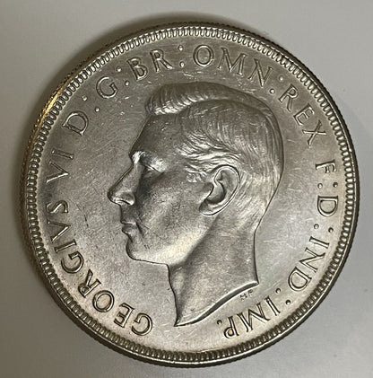 Australia UNC 1937 Crown Sterling Silver Five Shillings 5/- Large Coin Scarce