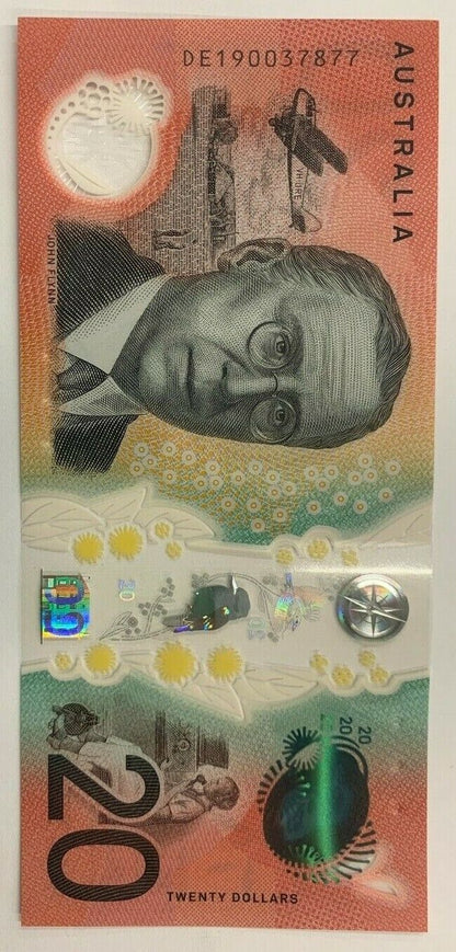 20 dollar note Australia 2019 LOWE/FRASER DE Serial