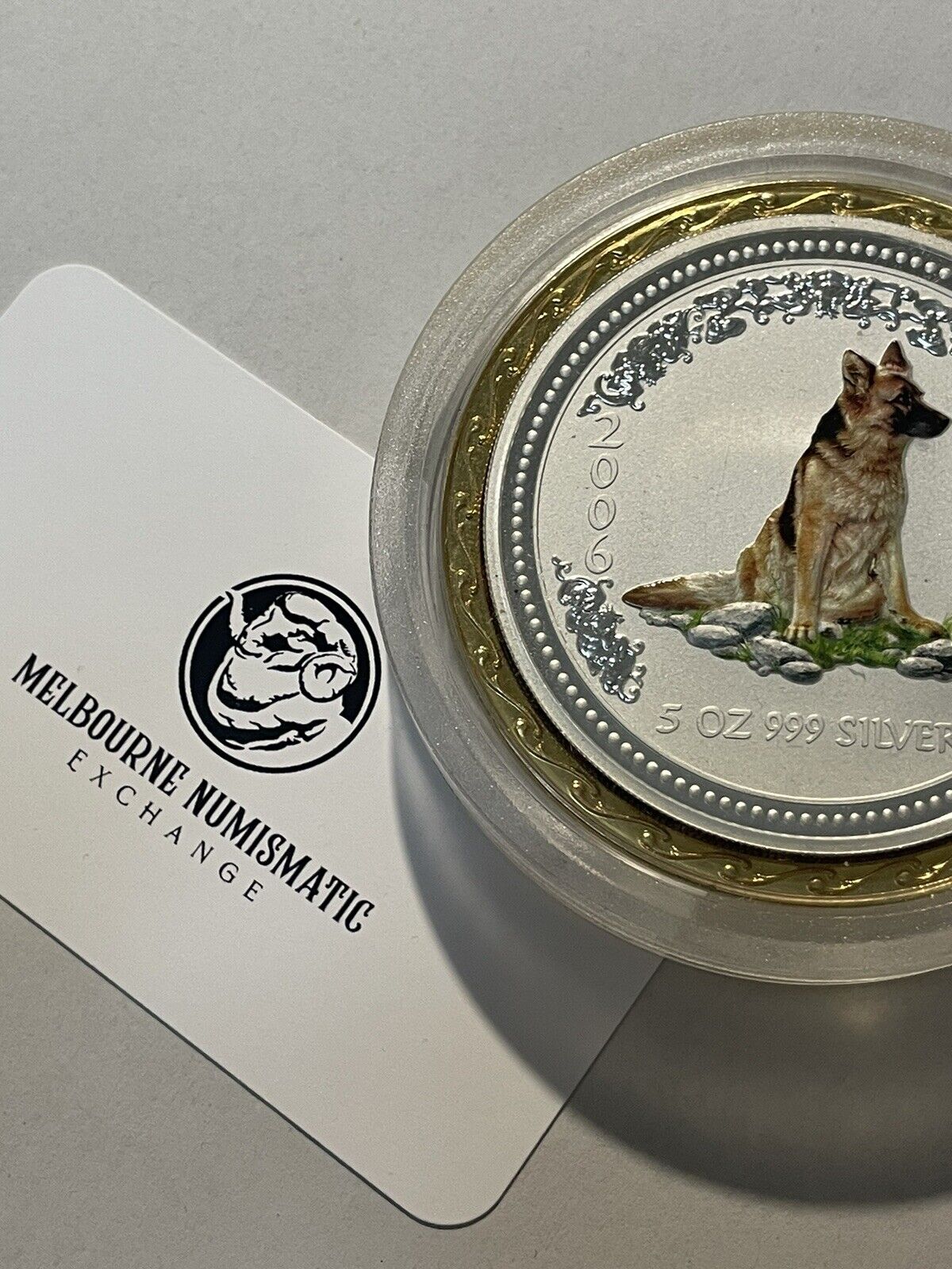 Australia 2006 Coloured Year Of Dog Lunar Series I $5 5oz Fine Silver 999