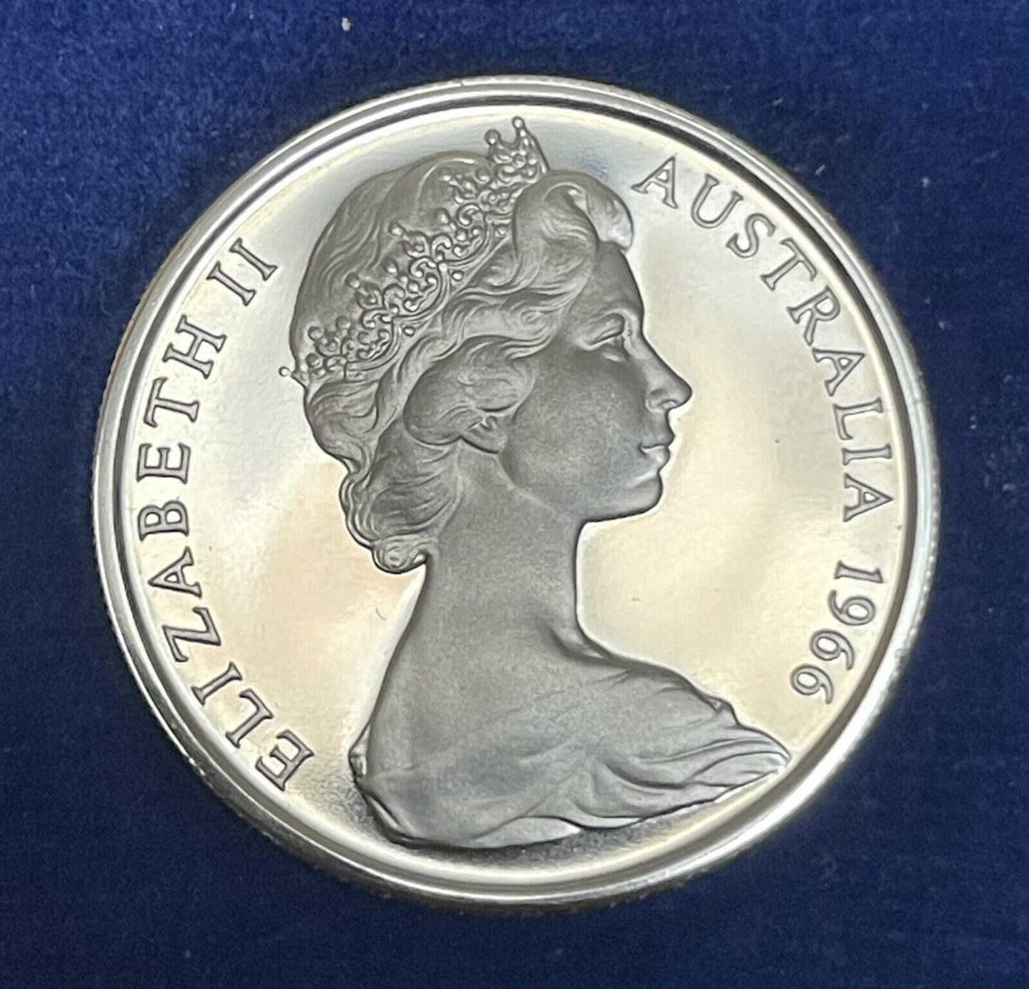 1966 Australian Proof Set Scarce Round 50c Fifty Cents Commonwealth Blue Case