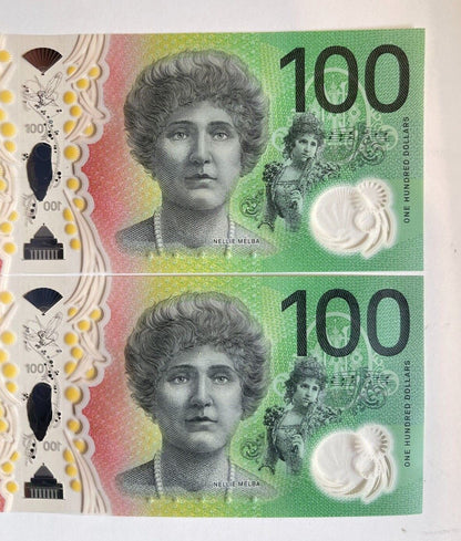 $100 Dollar Note 2019 *GAETJENS* SIGNATURE Australia "777" consecutive serial