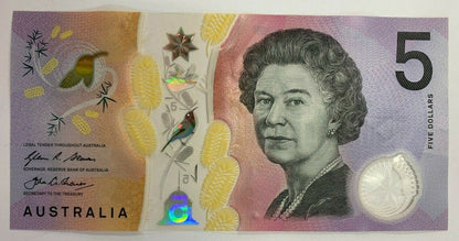 5 dollar note Australia 2016 "333" Serial