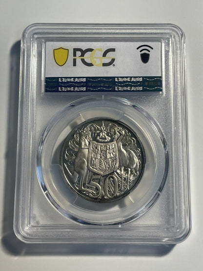 Australia 1966 50c Round Fifty Cents 80% Silver Proof PCGS Graded PR67 DCAM