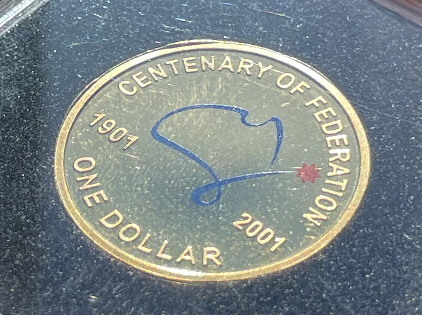 2001 $1 One Dollar Centenary of Federation in Proof Colourised UNC Scarce