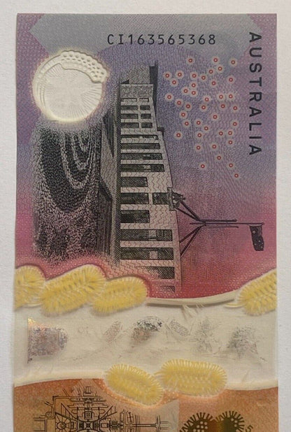 5 dollar note Australia 2016 "6356536" RADAR serial