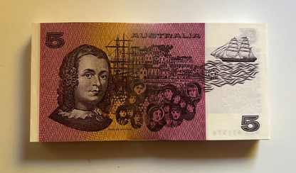 Australia $1 One, $2 Two, $5 Five NOTES -  ONE OF EACH NOTE Bank Bundle UNC