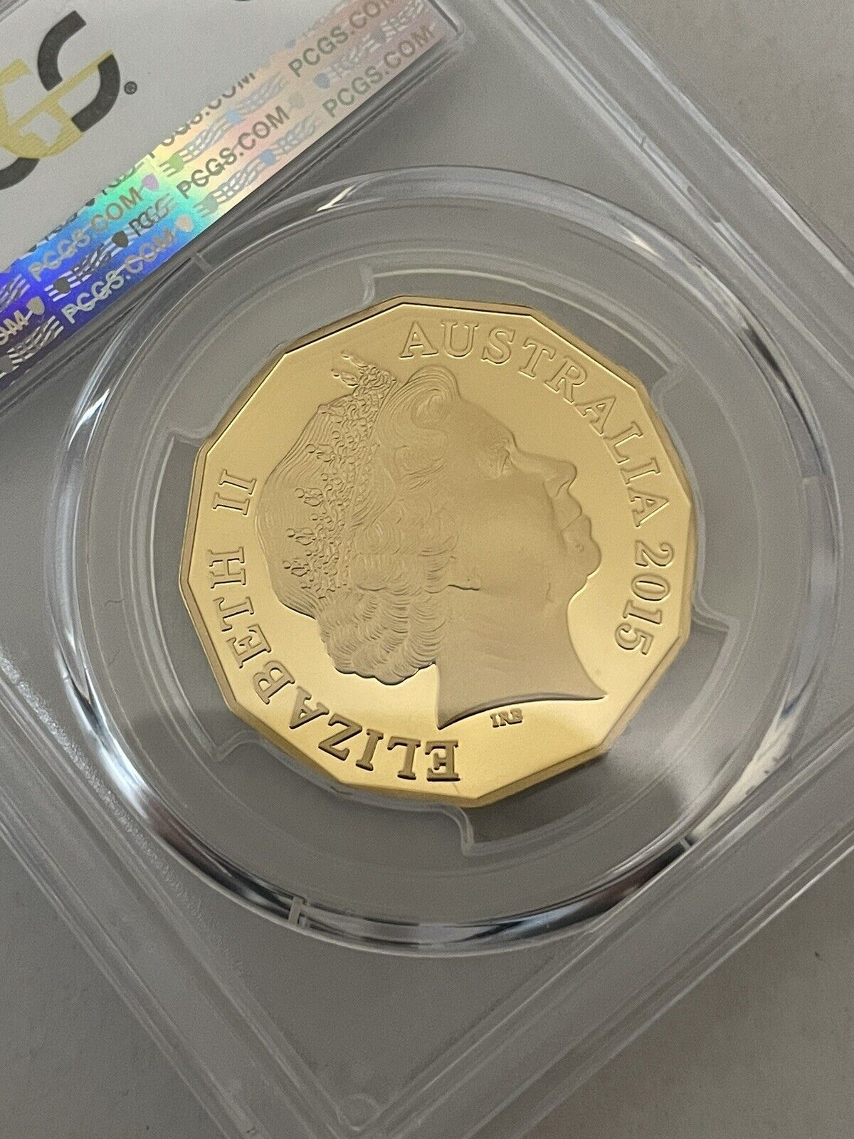 Australia 2015 RAM 50th Anniversary 50c Gold Plated PCGS Graded PR70DCAM TOP POP