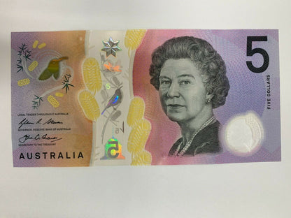 5 dollar note australia 2016 AF serial