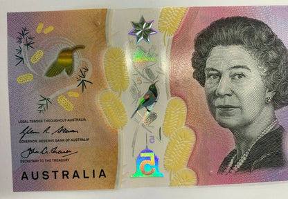 5 dollar note Australia 2016 "AJ163828858"