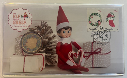 PNC 2020 Australia the ELF On the SHELF a Christmas Gift $1 Dollar Colour Coin.