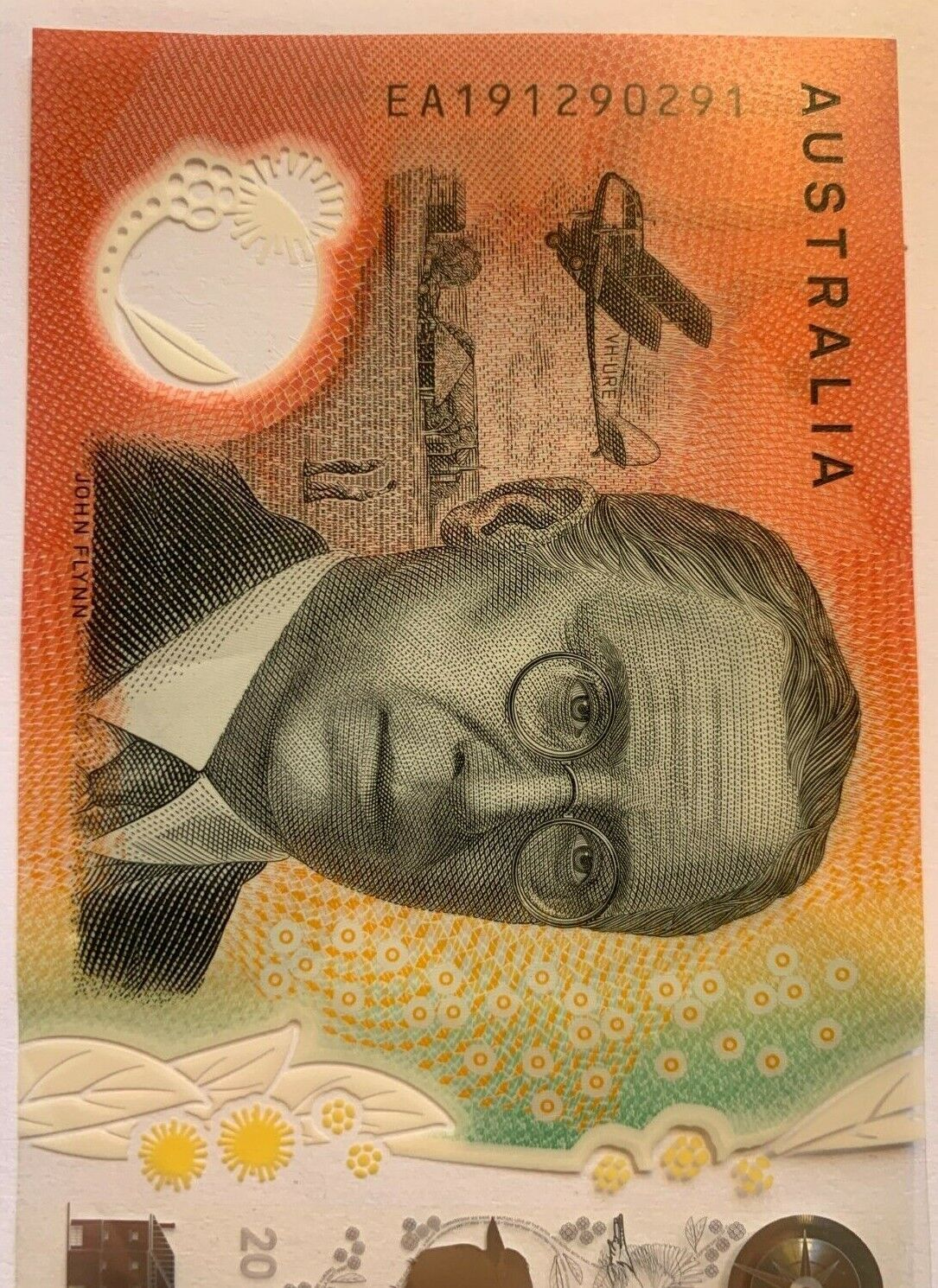 20 dollar note Australian 2019 "EA191290291" LAST serial