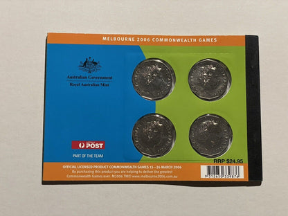 50c Melbourne 2006 Commonwealth Games 4 Coins Sports of the Game Set