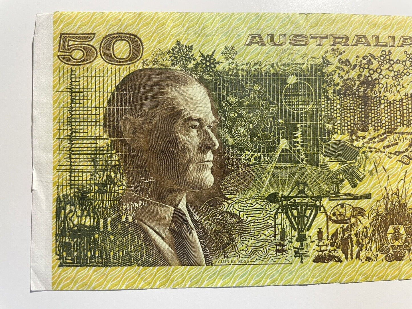 1979 Knight/ Stone $50 Fifty Dollars Australia YDV Prefix Paper Bank Note Circ