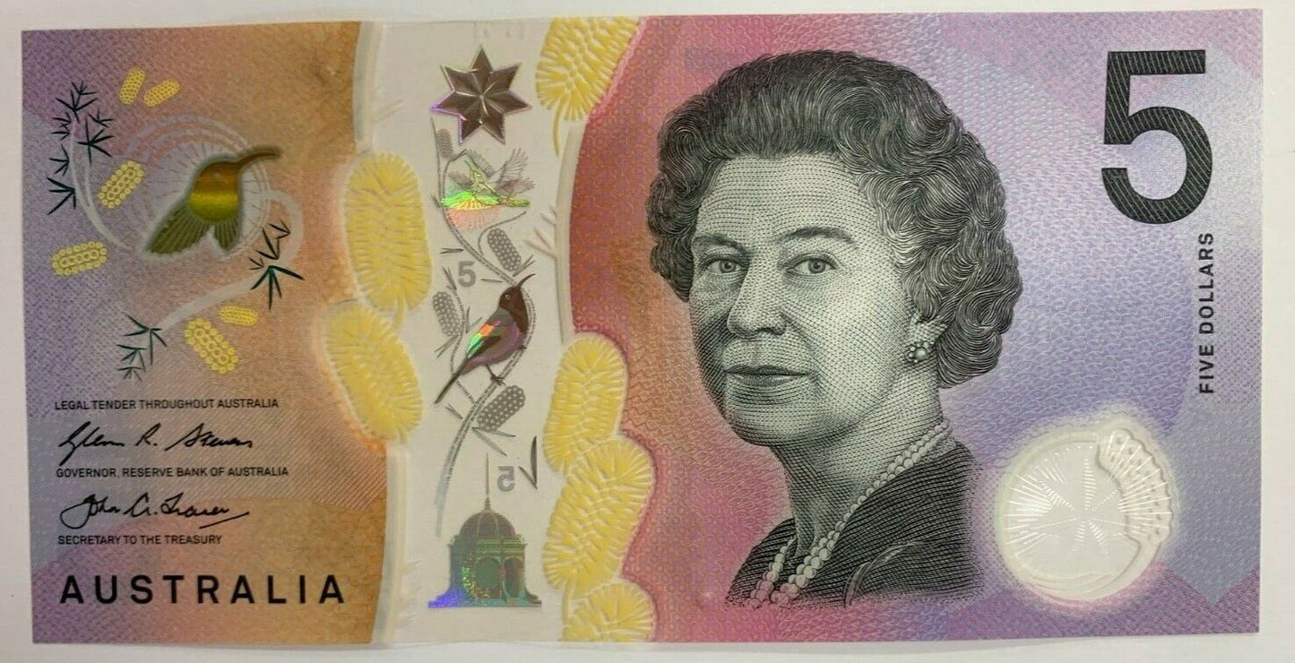 5 dollar note Australia 2016 "AJ163828858"