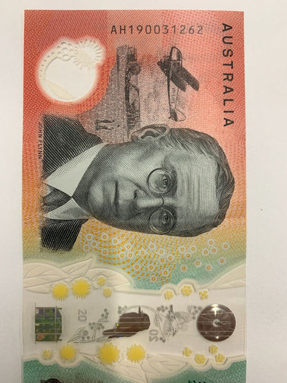 20 dollar note Australia 2019  LOWE/FRASER AH SERIAL