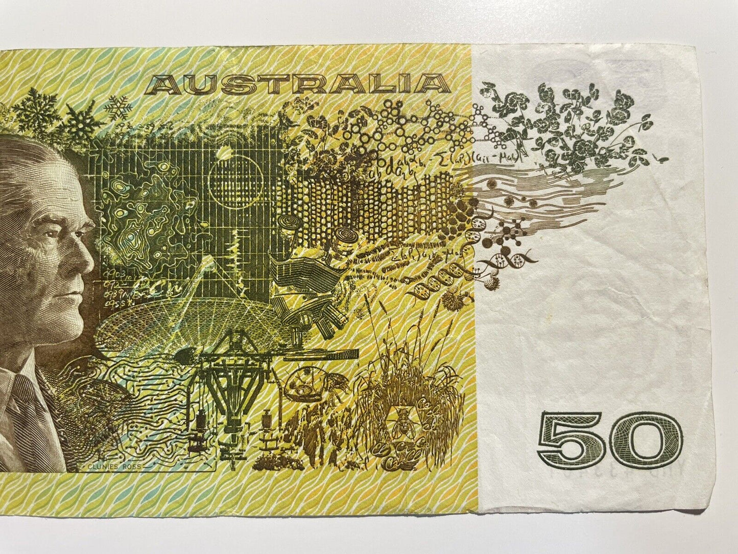 1979 Knight/ Stone $50 Fifty Dollars Australia YHD Prefix Paper Bank Note Circ