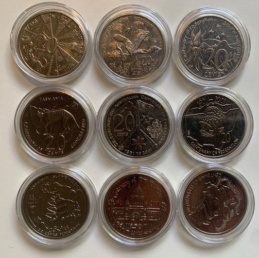 Australia 2001 Centenary of Federation 20 cent - full set -