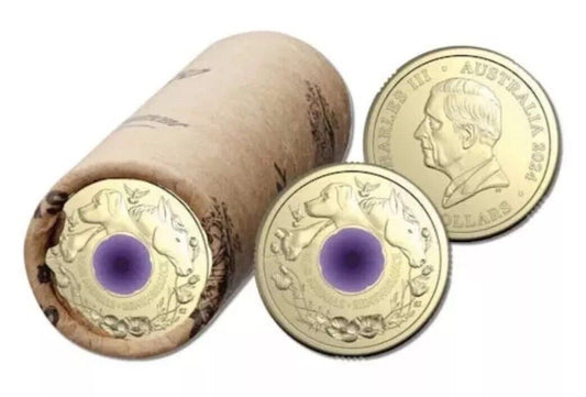 2024 Purple Poppy Animal War Remembrance $2 Coin Roll IN HAND ✅ Free ship