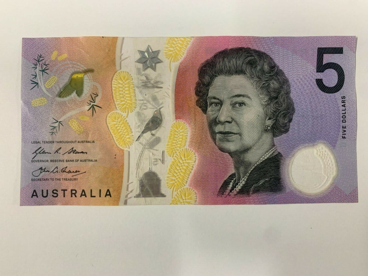 5 dollar note australia 2016 "444" Serial