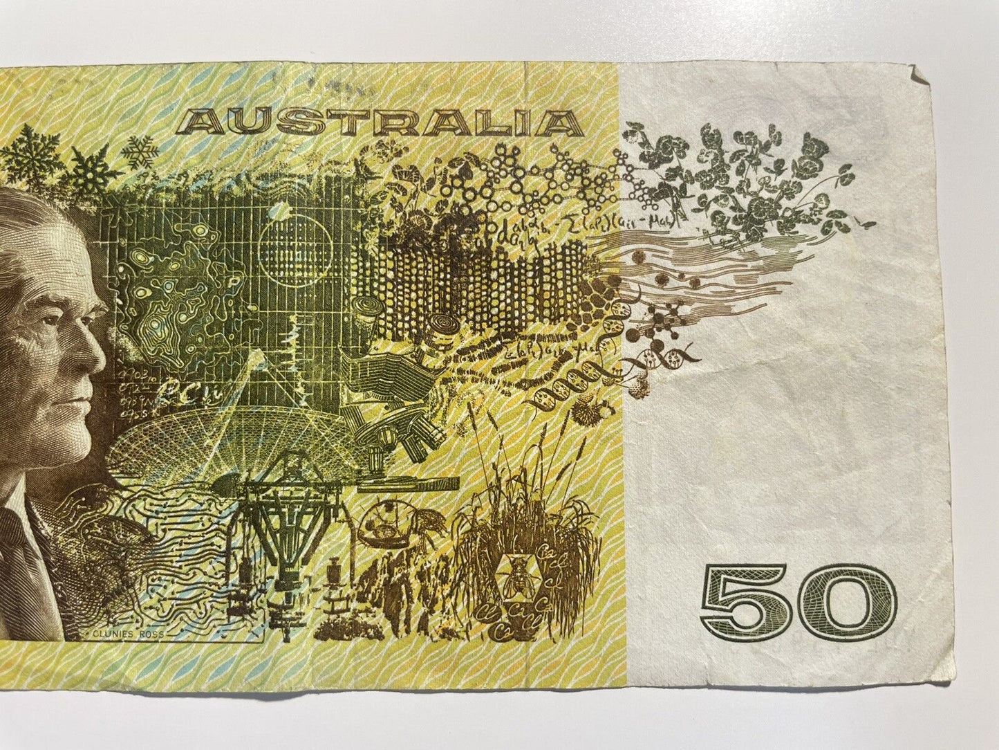 1979 Knight/ Stone $50 Fifty Dollars Australia YDL Prefix Paper Bank Note Circ