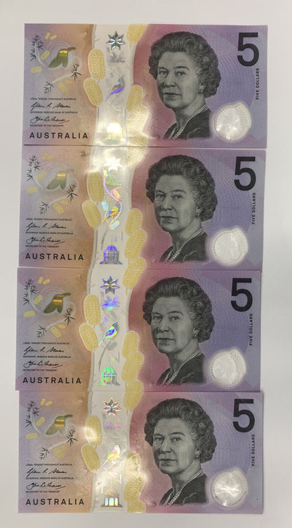 2016 5 Dollar Note Australia A Serial AA-AK FULL SET “160”