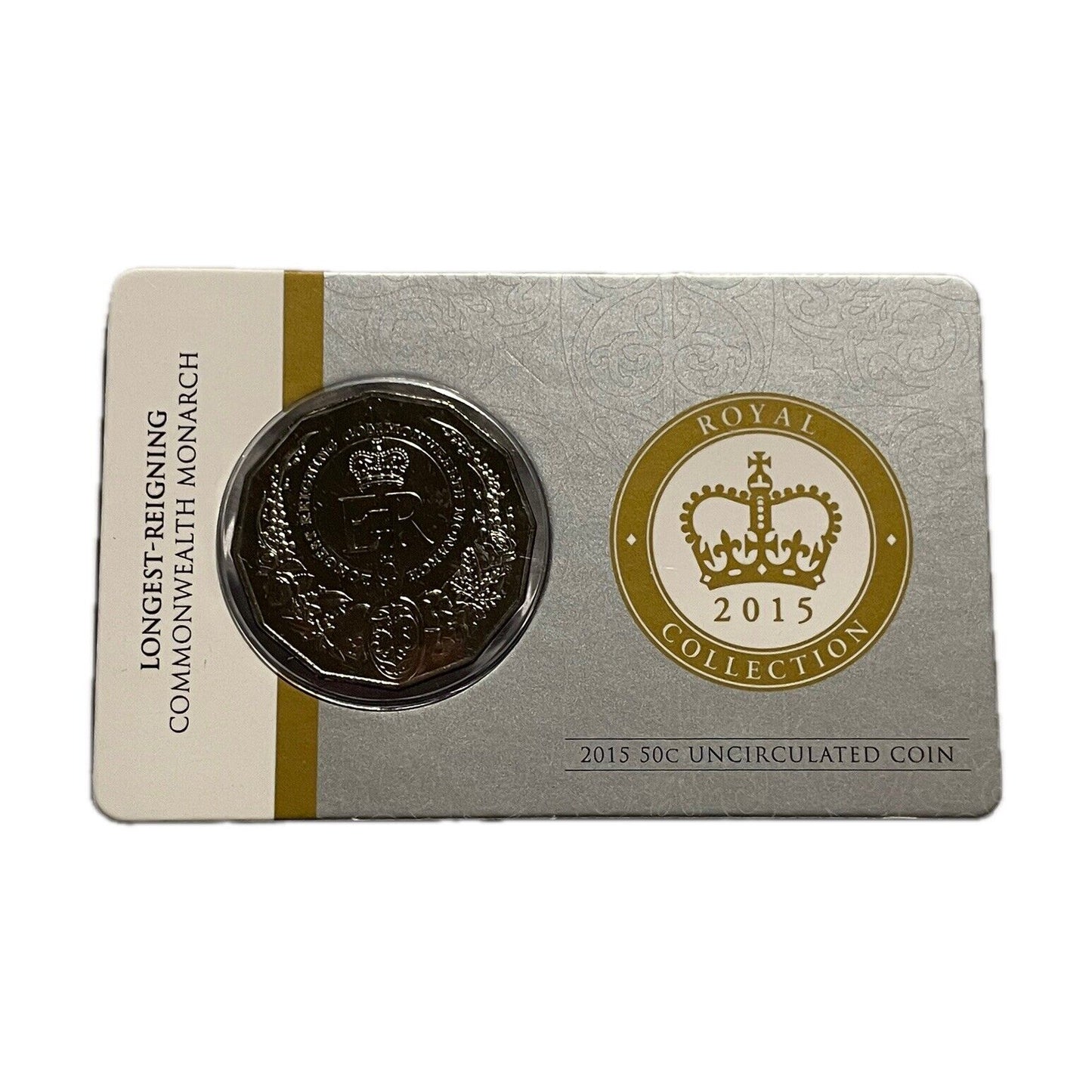 2015 Australia 50c UNC Carded Longest Reigning Commonwealth Monarch RAM Coin