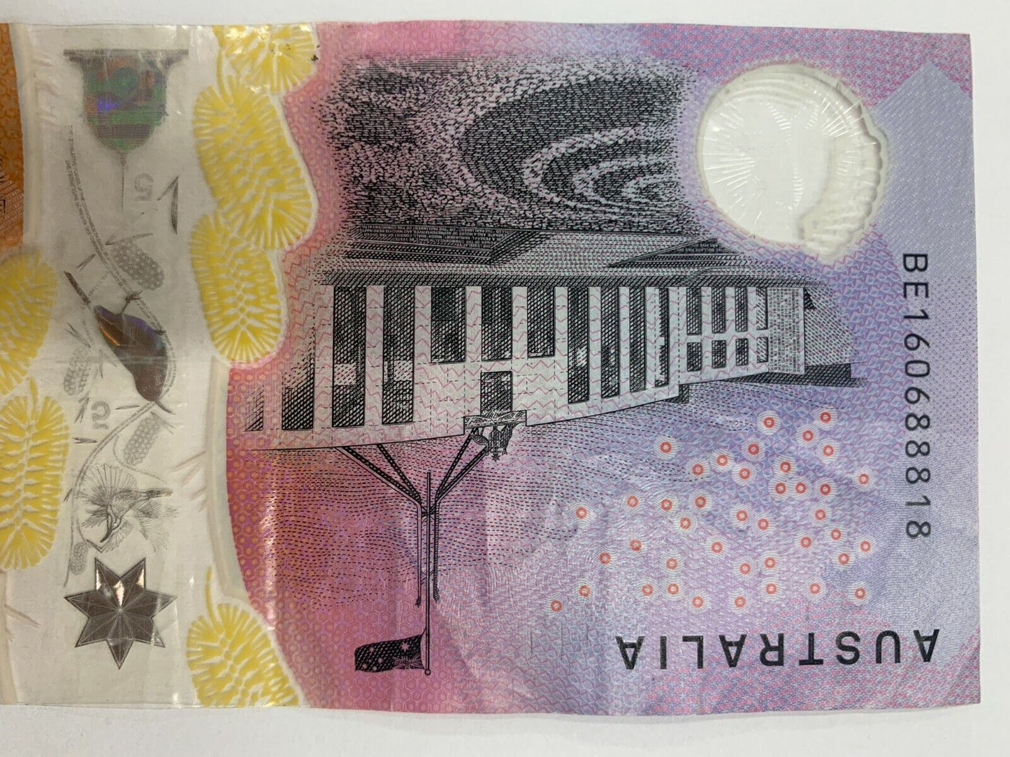 5 dollar note Australia 2016 "888" Serial