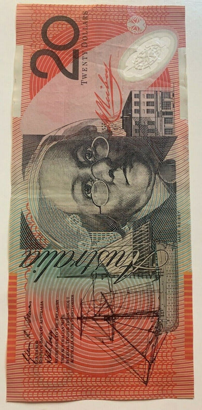 20 dollar note Australian 2008 JC Last Prefix