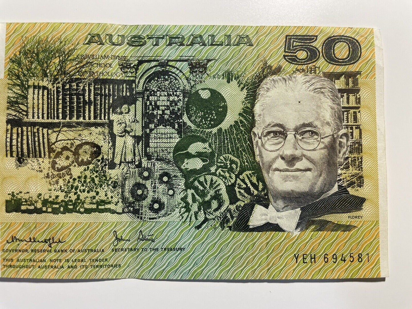 1979 Knight/ Stone $50 Fifty Dollars Australia YEH Prefix Paper Bank Note Circ