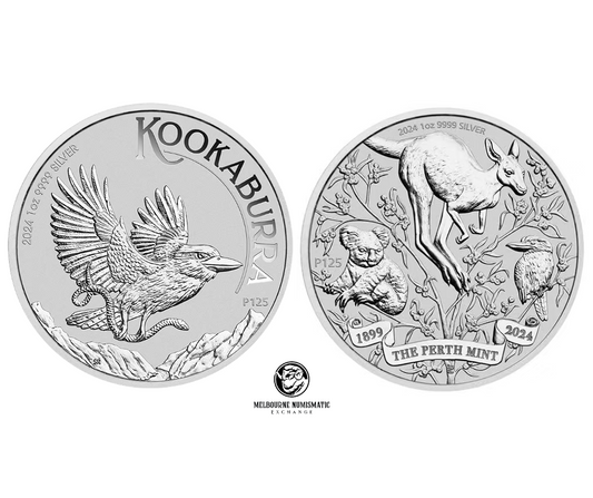 2024 Kookaburra, Perth Mint Silver 125th Anniversary Coin P125 1oz 2 COIN SET