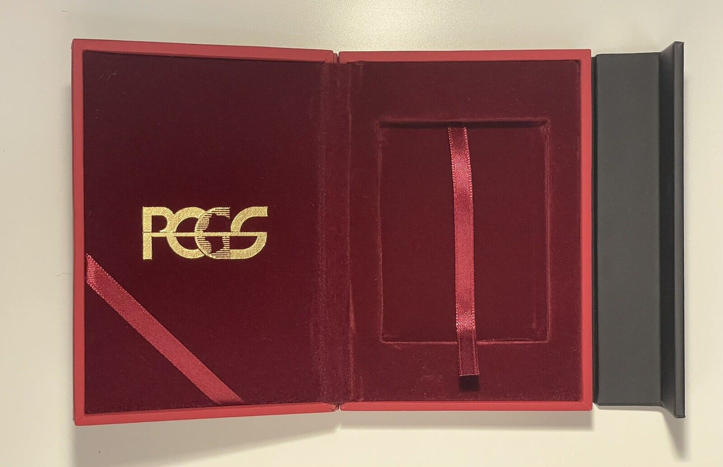 Exclusive Authentic PCGS Branded Red Velvet Lined Protective Coin Slab Case