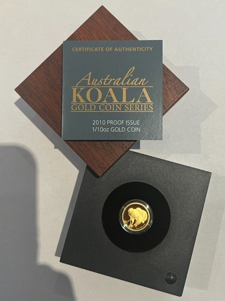 2010 Australia $15 1/10 oz Proof Gold Koala