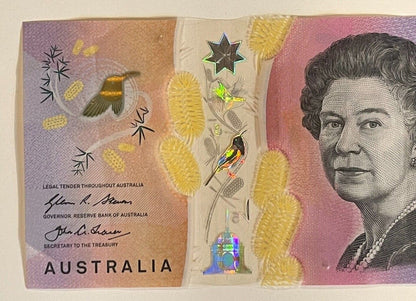 5 dollar note Australia 2016 "638836" RADAR serial