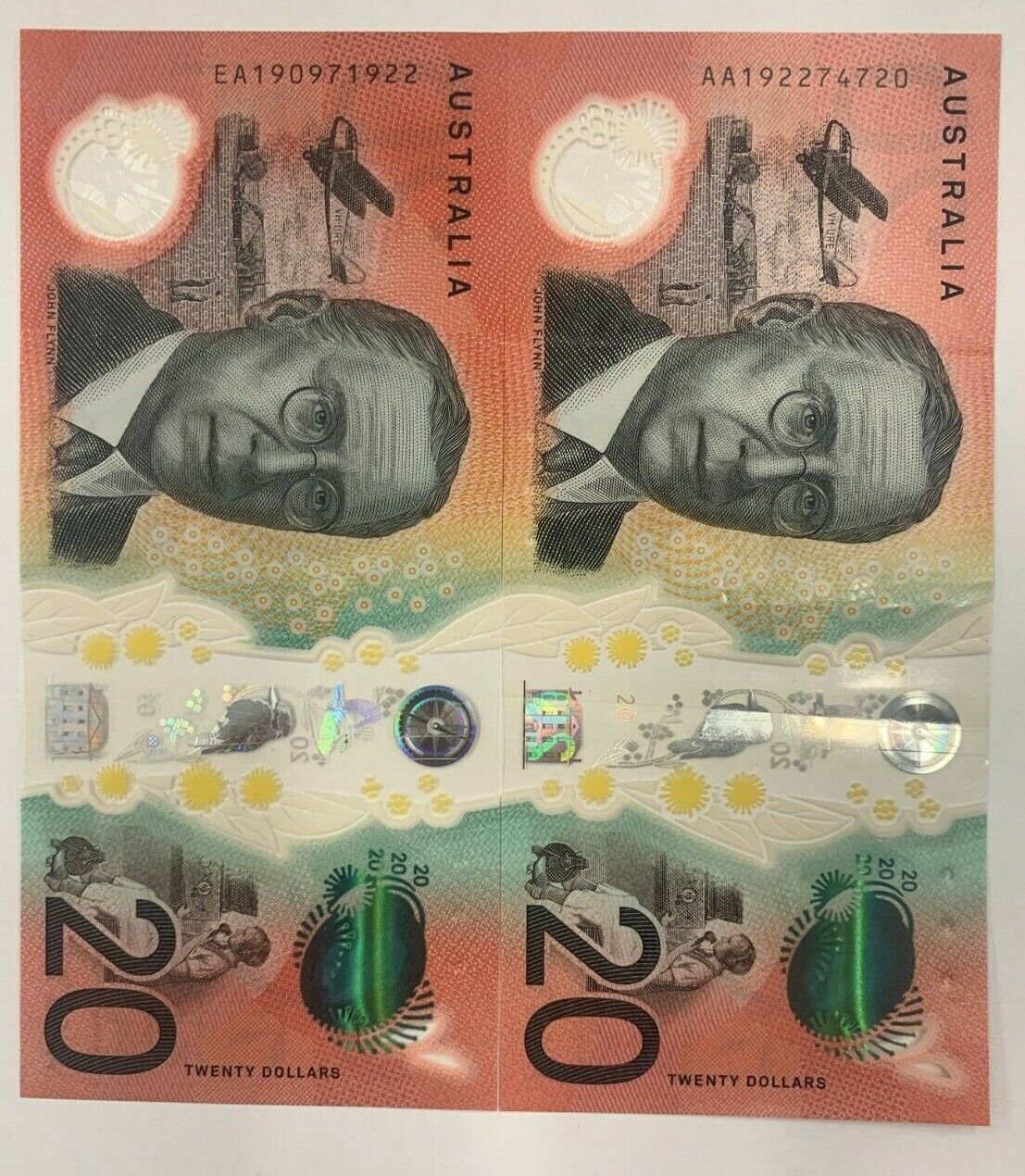 20 dollar Australian 2019 LOWE/GAETJENS AA19/EA19 First and Last PREFIX SET