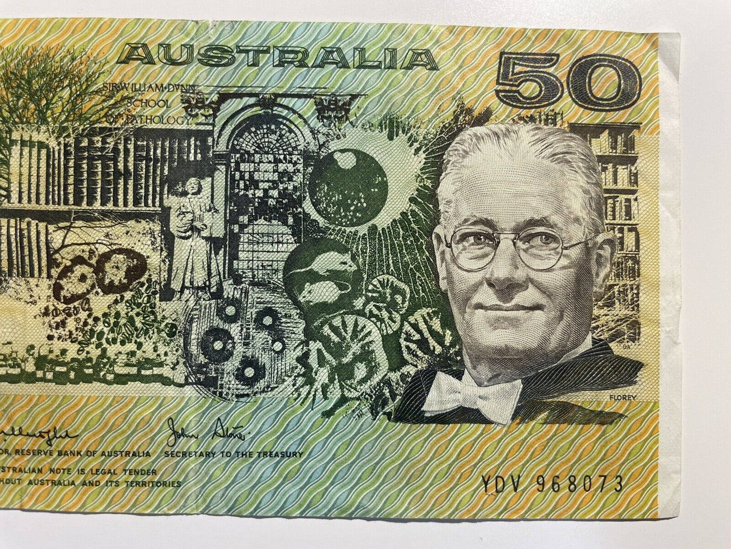 1979 Knight/ Stone $50 Fifty Dollars Australia YDV Prefix Paper Bank Note Circ