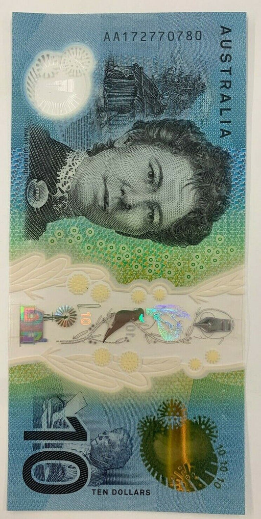 10 dollar note Australian 2017 AA First Prefix