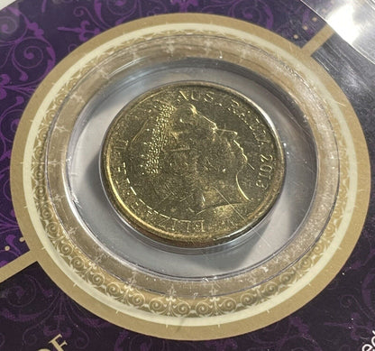 2013 Purple Coronation $2 Two Dollars UNC Coin on Downies Sherwood Card