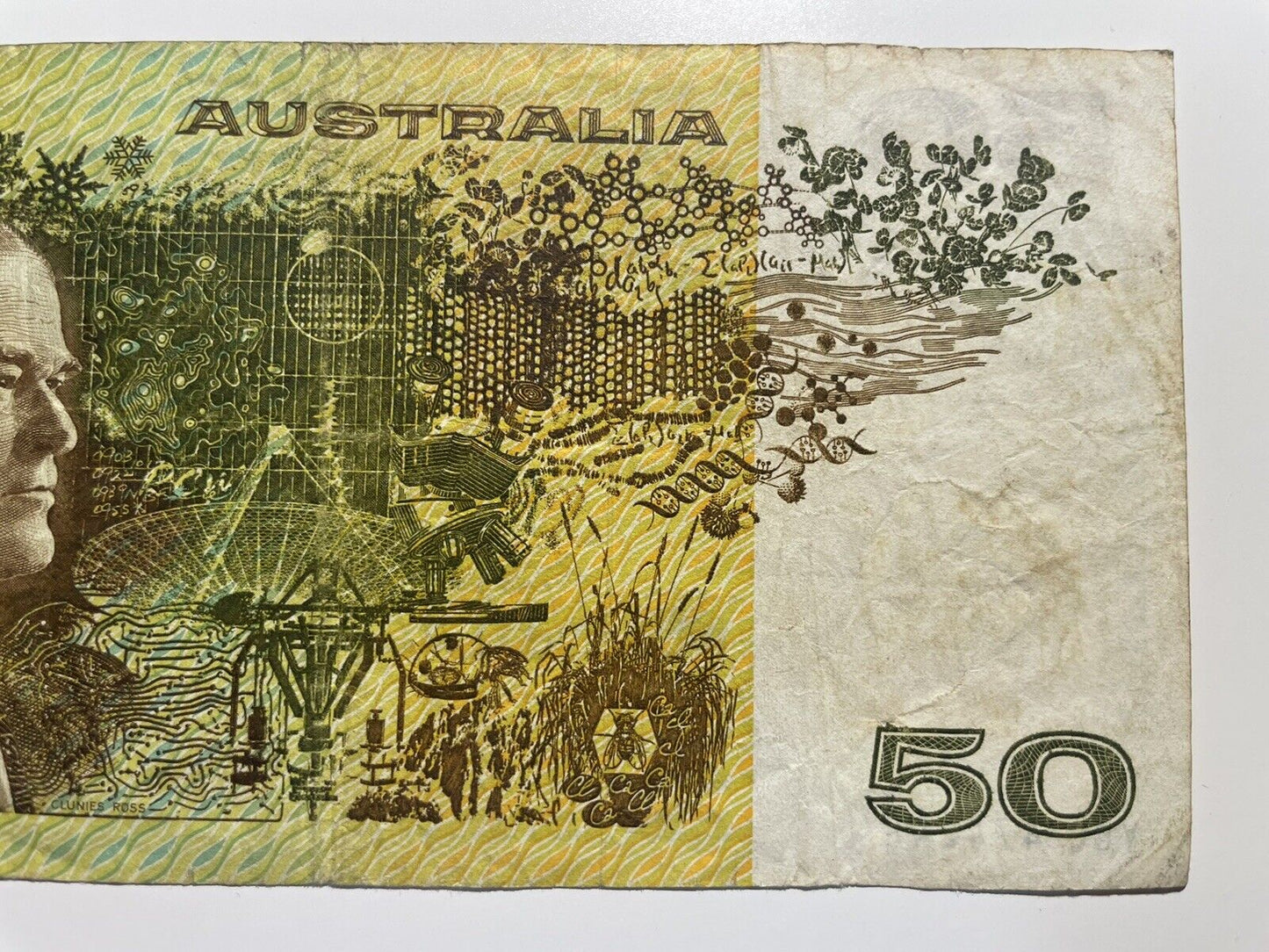 1979 Knight/ Stone $50 Fifty Dollars Australia YGQ Prefix Paper Bank Note Circ