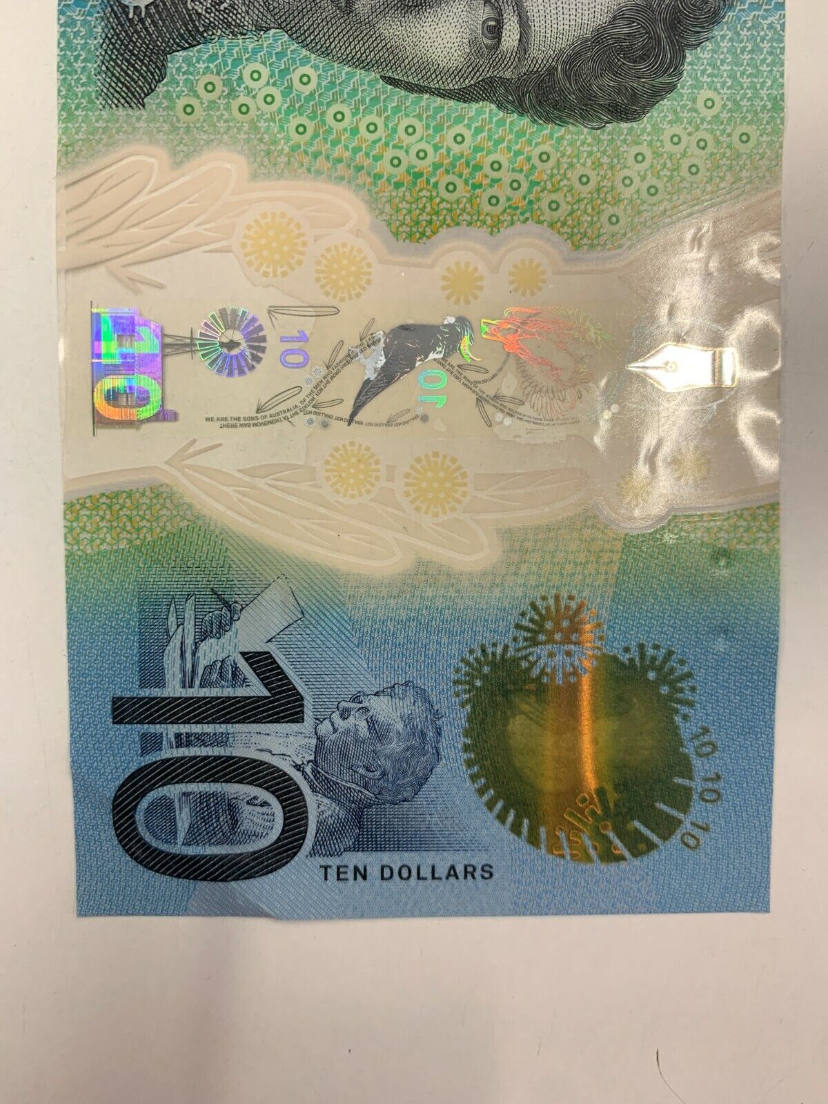 10 dollar note Australian 2017 "733337" RADAR Serial