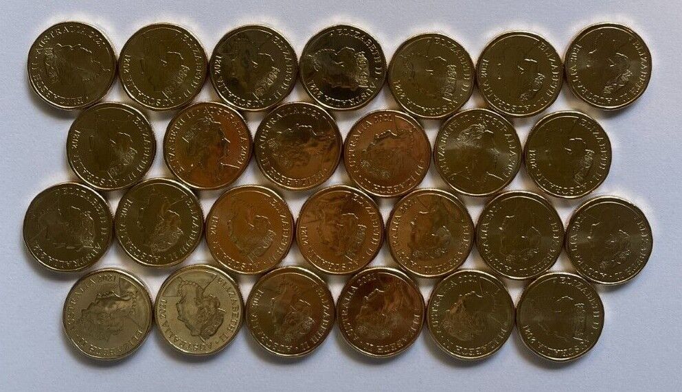 2021 Great Aussie Coin Hunt $1 Alphabet Coins Set 26 Coins A-Z SECURITY ROLL