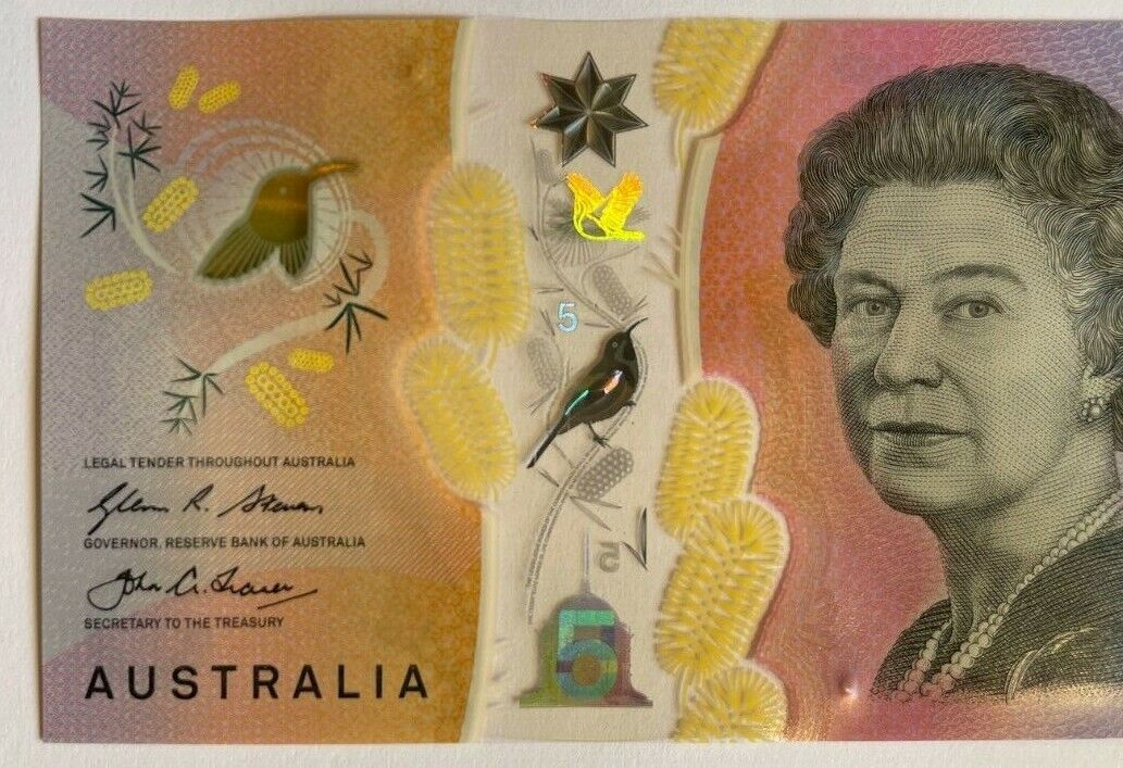 5 dollar note australia 2016 "77877" RADAR Serial