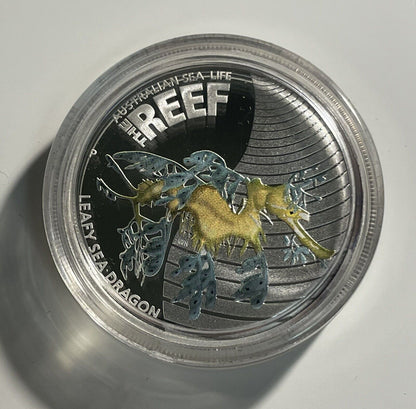 2009 50c Australian Sea Life The Reef Leafy Sea Dragon 1/2oz Silver Proof Coin