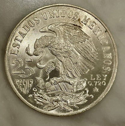 1968 Mexicanos OLIMPIADA 25 PESOS SILVER COIN .720 LEY Mexico