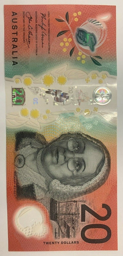 20 dollar note Australia 2019 LOWE/FRASER BK Serial