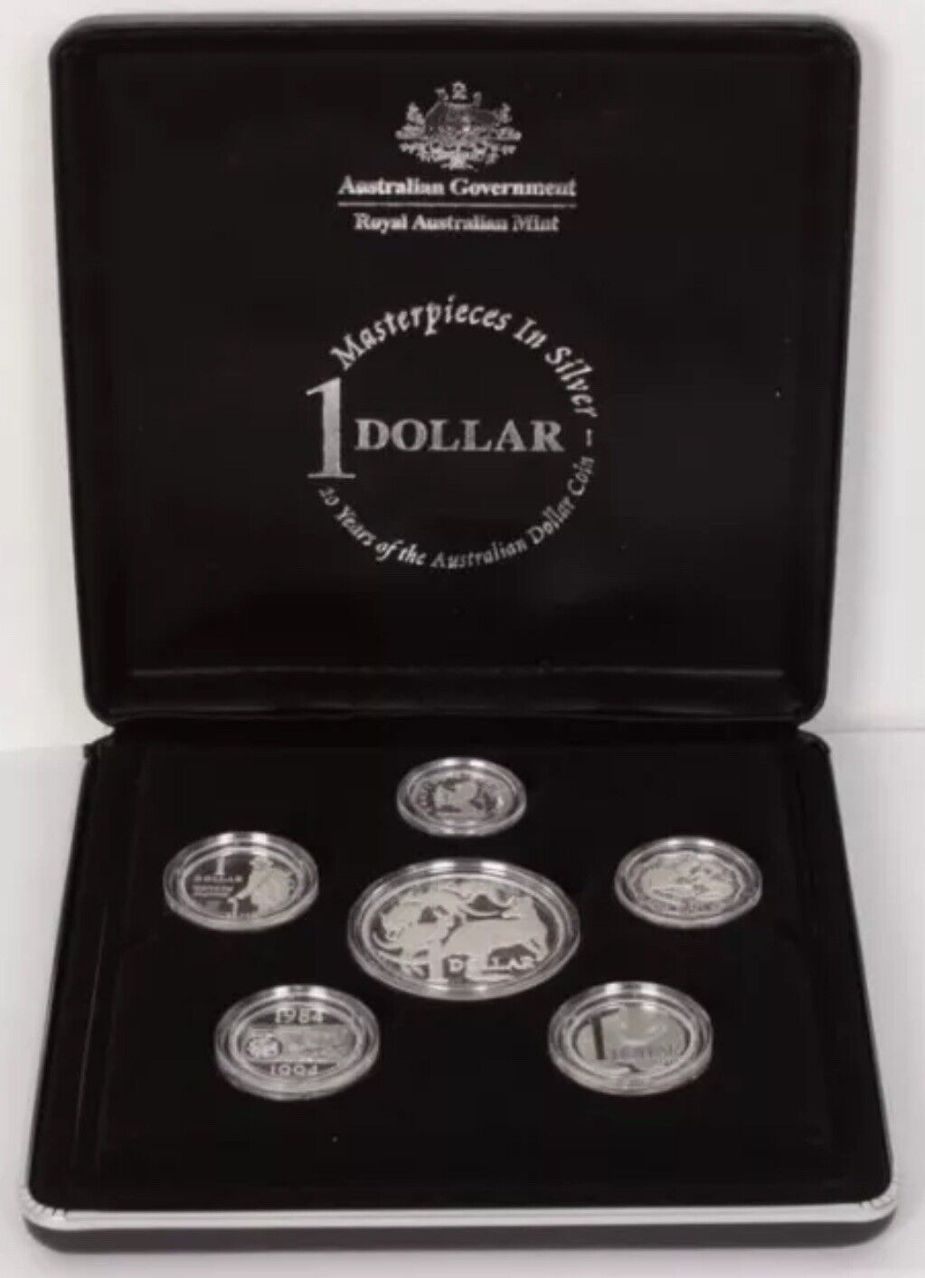 Australia 2004 Masterpieces in Silver - 38mm 20 Yrs of $1 Coin proof