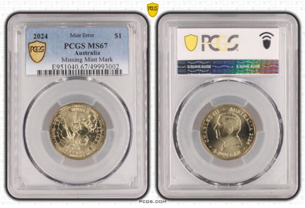 ERROR 2024 Missing Mint mark Australia Out Of This World PCGS Graded MS67 Rare